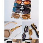 Angular Cat-Eye Metal-Temple Sunglasses