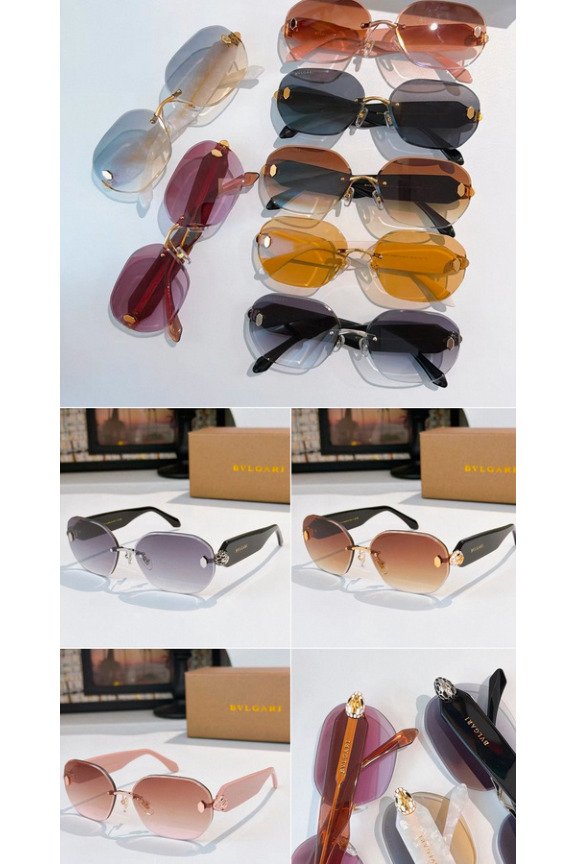 Rimless Oval Gradient Sunglasses