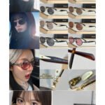 Slim Oval Metal-Frame Sunglasses