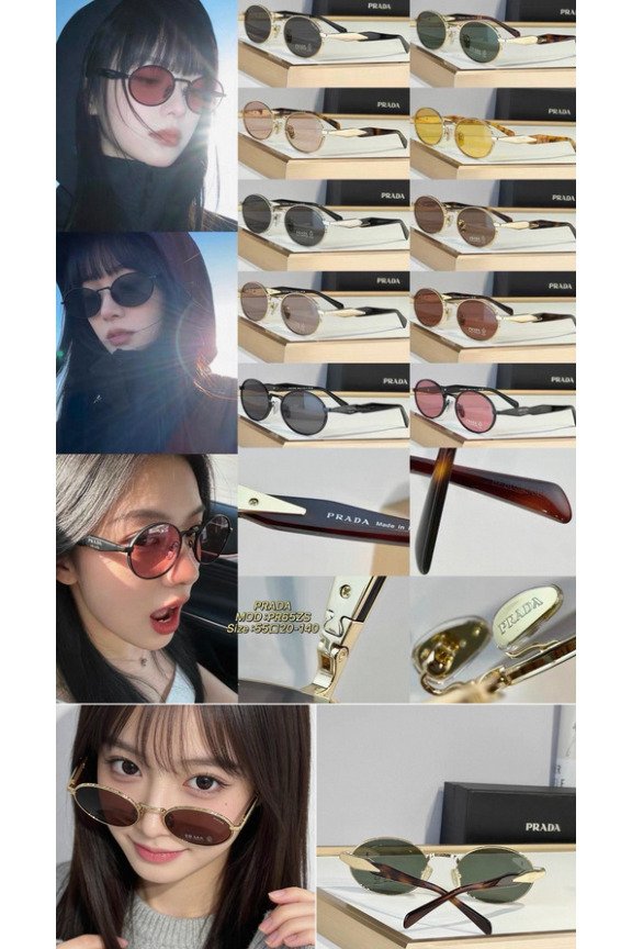 Slim Oval Metal-Frame Sunglasses