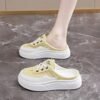 Baotou Half Slippers for Women's Summer Outer Wear 2025 New Super Popular Heelless Moral Training Shoes Lazy One-Legged Casual Women's Shoes Baotou Half Slippers for Women's Summer Outer Wear 2025 New Super Popular Heelless Moral Training Shoes Lazy One-Legged Casual Women's Shoes