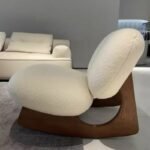 Designer Leisure Chair Wabi-Sabi Retro Fabric L-Shaped Floor-Standing Cashmere Single Sofa Model Room B&B Hotel