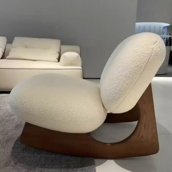 Designer Leisure Chair Wabi-Sabi Retro Fabric L-Shaped Floor-Standing Cashmere Single Sofa Model Room B&B Hotel Designer Leisure Chair Wabi-Sabi Retro Fabric L-Shaped Floor-Standing Cashmere Single Sofa Model Room B&B Hotel