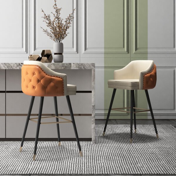 Nordic Light Luxury Bar Chair, Modern Minimalist Bar Chair, Stylish Bar Chair, Home-Use High-Back Stool, High-Legged Stool