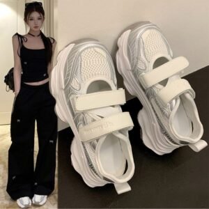 Baotou Sandals Women’s 2025 Summer New Easiest for Match Mesh Breathable Thick-Soled Dad Shoes Hollow Casual Sports Sandals