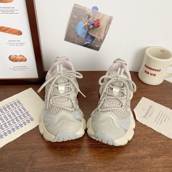 Women's Dad Shoes 2026 Spring/Summer New Thick-Soled Versatile Student Shoes That Make Feet Look Smaller, Breathable Mesh Sports Casual Shoes