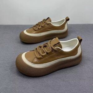 Thick-Soled Moral Training Shoes for Women 2025 Spring & Fall New Versatile Retro Heightening Casual White Shoes Popular Sports Sneakers
