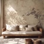 Log Wabi-Sabi Style Sofa Chair Simple Style Modern Solid Wood Three-Person Sofa Small Apartment Solid Wood Living Room Sofa