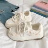 Summer Women's Shoes Platform Bread Shoes Women's Breathable Mesh Mesh Shoes with Skirt Niche White Shoes Casual Sports Board Shoes