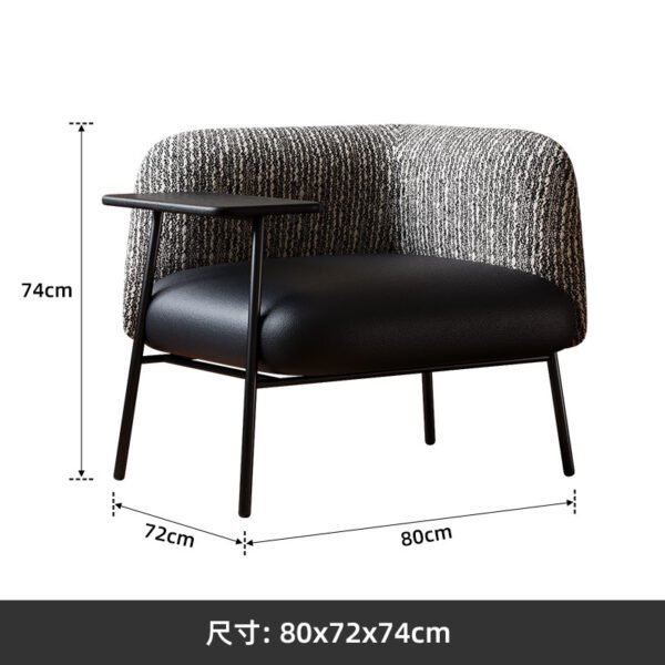 Italian Minimalist 2025 New Accessible Luxury Fabric Bedroom Negotiation Chair Mid-Century Style Scandinavian Single Chair Living Room Chair
