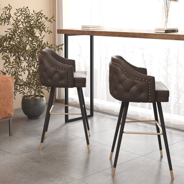 Nordic Light Luxury Bar Chair, Modern Minimalist Bar Chair, Stylish Bar Chair, Home-Use High-Back Stool, High-Legged Stool