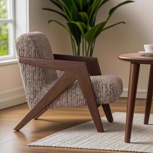 New Chinese Style Mid-Century Style Solid Wood Living Room Single Leisure Sofa Chair Classical B&B Hotel Living Room Reception Sofa