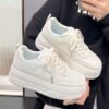 Popular White Shoes for Women 2025 New Spring Women's Shoes Versatile Thick Sole Heightening Board Shoes Casual Sports Dad Shoes
