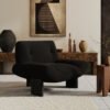 Vintage-Style Living Room Single Sofa Chair, Designer Model, White Ash Wood, Balcony, Guesthouse Reception, Lazy Leisure High-Back Chair