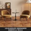French Style Single Sofa Chair Living Room Bedroom Retro Style Table and Chair Combination Modern Middle Ancient Homestay Study Leisure Sofa