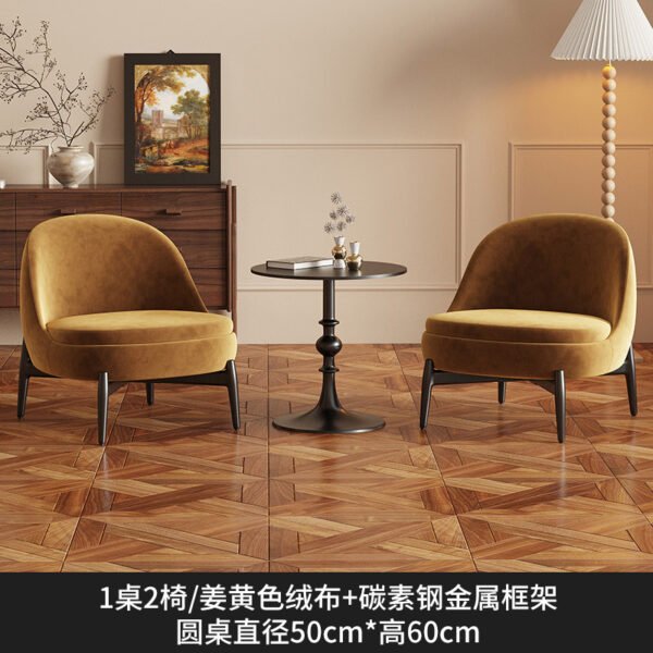French Style Single Sofa Chair Living Room Bedroom Retro Style Table and Chair Combination Modern Middle Ancient Homestay Study Leisure Sofa