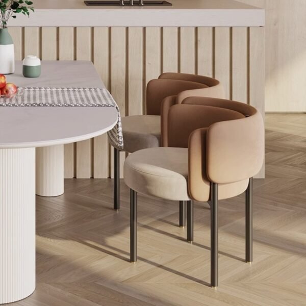 Italian Accessible Luxury Fabric Dining Chair Milk Tea Shop Cafe Reception Back Chair Sales Department Reception Negotiation Leisure Chair