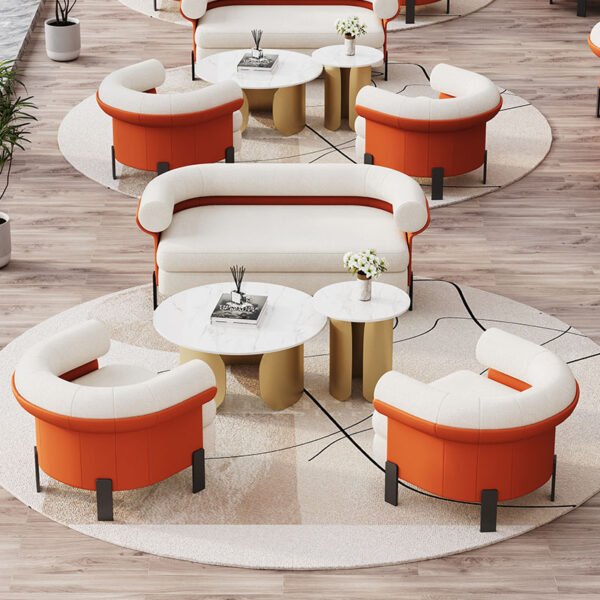 Hotel Lobby Reception Sofa Sales Office Lobby Card Seat Beauty Salon Business Office Negotiation Meeting Sofa Combination