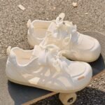 Summer mesh German training shoes for women, breathable white sneakers, 2026 new niche thick-soled casual sports shoes to match skirts