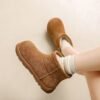 Ugly Cute Thick-Soled Snow Boots for Women 2025 New Winter Fleece-Lined Short Cotton Shoes Bread Shoes One-Legged Birkenstock Short Boots
