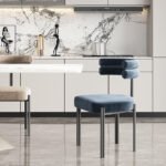 Designer dining chair Italian simple creative semi-arc back chair home dressing chair coffee shop leisure negotiation chair