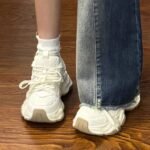 Thick-Soled Dad Shoes for Women 2025 New Spring and Autum Mesh Breathable Versatile White Shoes Ins Trbottomy Casual Sports Shoes