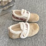Slip-On Fleece-Lined Birkenstock Shoes for Women, 2025 New Autumn and Winter Warm Furry Shoes, Thickened White Sneakers, Double-Layer Cotton Shoes