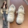 Sports Shoes for Women, 2026 Spring New Popular Thick-Soled Versatile White Shoes, Mesh Breathable Running Casual Shoes