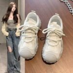 Sports Shoes for Women, 2026 Spring New Popular Thick-Soled Versatile White Shoes, Mesh Breathable Running Casual Shoes