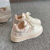 2026 Spring New Breathable Thick-Soled White Sneakers for Women, Versatile with Skirts, Student Niche Style Bread Shoes