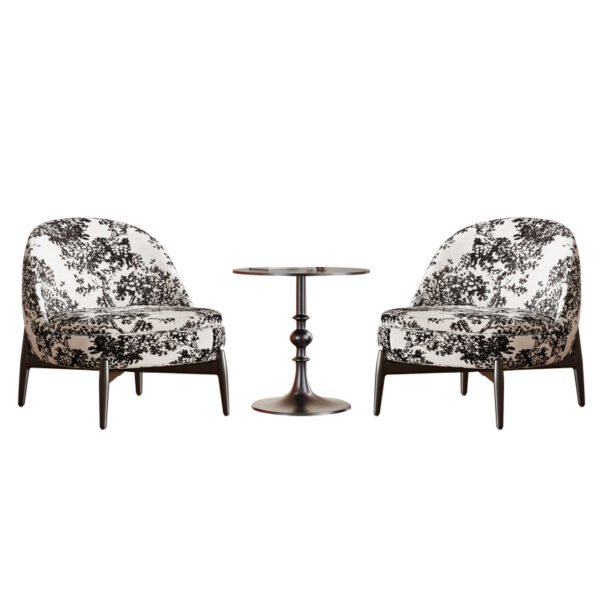 French Style Single Sofa Chair Living Room Bedroom Retro Style Table and Chair Combination Modern Middle Ancient Homestay Study Leisure Sofa