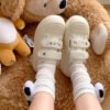 Velcro Thick-soled White Shoes Women's 2025 New Explosions All-match Casual Ugly Cute Big Head Shoes Student's Platform Shoes