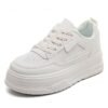 Popular White Shoes for Women 2025 New Spring Women's Shoes Versatile Thick Sole Heightening Board Shoes Casual Sports Dad Shoes