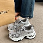 Thick-Soled Dad Shoes for Women, 2026 Summer New Popular Thin Mesh Breathable Sneakers, Fashionable Casual Sports Shoes