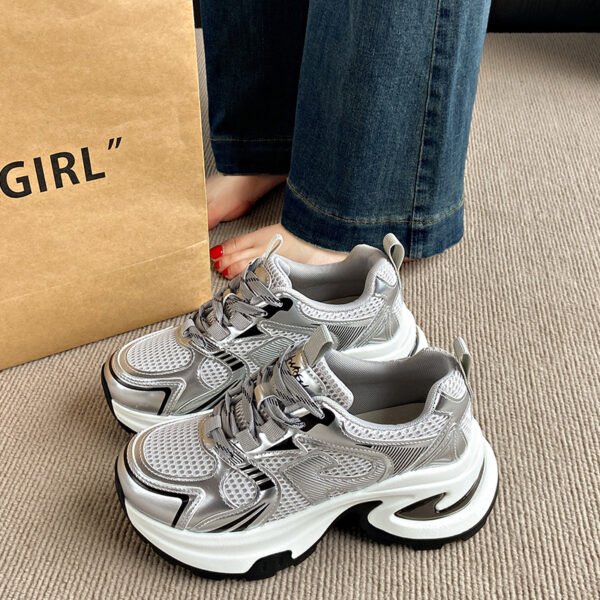 Thick-Soled Dad Shoes for Women, 2026 Summer New Popular Thin Mesh Breathable Sneakers, Fashionable Casual Sports Shoes