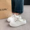 Baotou Half Slippers for Women's Summer Outer Wear 2025 New Super Popular Heelless Moral Training Shoes Lazy One-Legged Casual Women's Shoes Baotou Half Slippers for Women's Summer Outer Wear 2025 New Super Popular Heelless Moral Training Shoes Lazy One-Legged Casual Women's Shoes