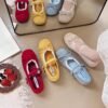 Evening Shoes with Gentle Bowknot Mary Jane Style for Women, 2026 Spring New Soft-Soled French Ballet Shoes