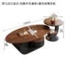 Walnut Coffee Table Light Luxury High-End Small Apartment Living Room Home French Mid-Century Style Designer New Coffee Table