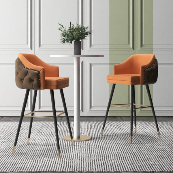 Nordic Light Luxury Bar Chair, Modern Minimalist Bar Chair, Stylish Bar Chair, Home-Use High-Back Stool, High-Legged Stool