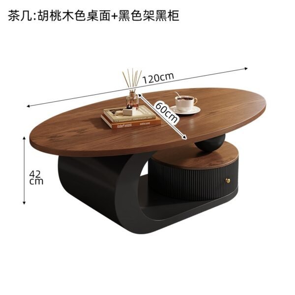Walnut Coffee Table Light Luxury High-End Small Apartment Living Room Home French Mid-Century Style Designer New Coffee Table