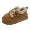 Thick-Soled Cotton Shoes for Women, Winter Outdoor Wear, 2026 New Fashion Slip-On Snow Cotton Shoes, Retro Plush Birkenstock Shoes