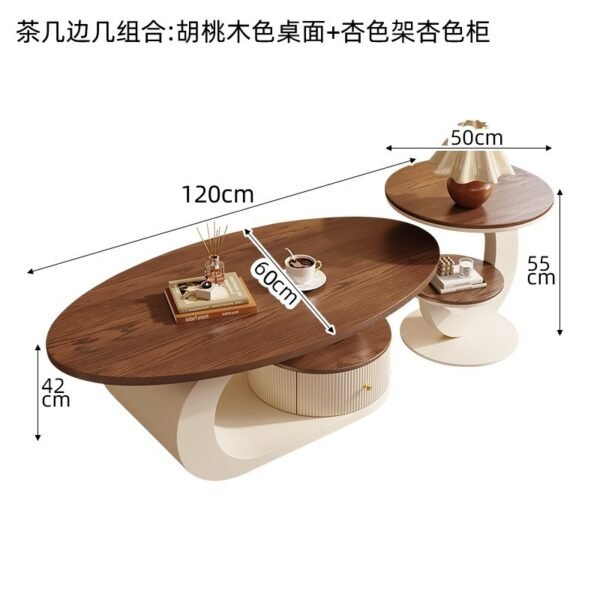 Walnut Coffee Table Light Luxury High-End Small Apartment Living Room Home French Mid-Century Style Designer New Coffee Table