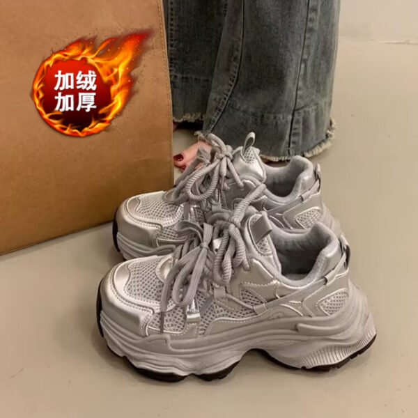 Thick-Soled Dad Shoes for Women 2025 Autumn and Winter New Style Fleece-Lined, Thickeneded, Warm and Versatile Women's Shoes, Sports and Leisure Cotton Shoes Thick-Soled Dad Shoes for Women 2025 Autumn and Winter New Style Fleece-Lined, Thickeneded, Warm and Versatile Women's Shoes, Sports and Leisure Cotton Shoes