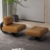 Black peach K Hotel Villa living room single sofa Italian Modern Art minimalist shaped metal fishtail leisure chair
