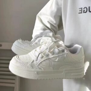 Thick-Soled White Shoes for Women, Versatile Student Ins Trbottomy Casual Sneakers for Women, 2025 Spring & Fall New Bread Shoes