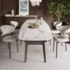 Nordic Solid Wood Dining Chair Modern Simple Light Luxury Designer Fabric Chair Hotel Backrest Chair Home Restaurant Table and Chair