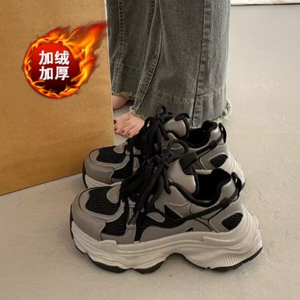 Thick-Soled Dad Shoes for Women 2025 Autumn and Winter New Style Fleece-Lined, Thickeneded, Warm and Versatile Women's Shoes, Sports and Leisure Cotton Shoes Thick-Soled Dad Shoes for Women 2025 Autumn and Winter New Style Fleece-Lined, Thickeneded, Warm and Versatile Women's Shoes, Sports and Leisure Cotton Shoes