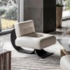 Black peach K Hotel Villa living room single sofa Italian Modern Art minimalist shaped metal fishtail leisure chair