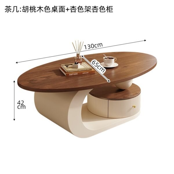 Walnut Coffee Table Light Luxury High-End Small Apartment Living Room Home French Mid-Century Style Designer New Coffee Table