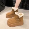 Heightened Thick-Soled Women's Shoes, Snow Boots, Women's Birkenstock Shoes, Boots, Short Boots, 2025 New Winter Velvet Warm Cotton Shoes